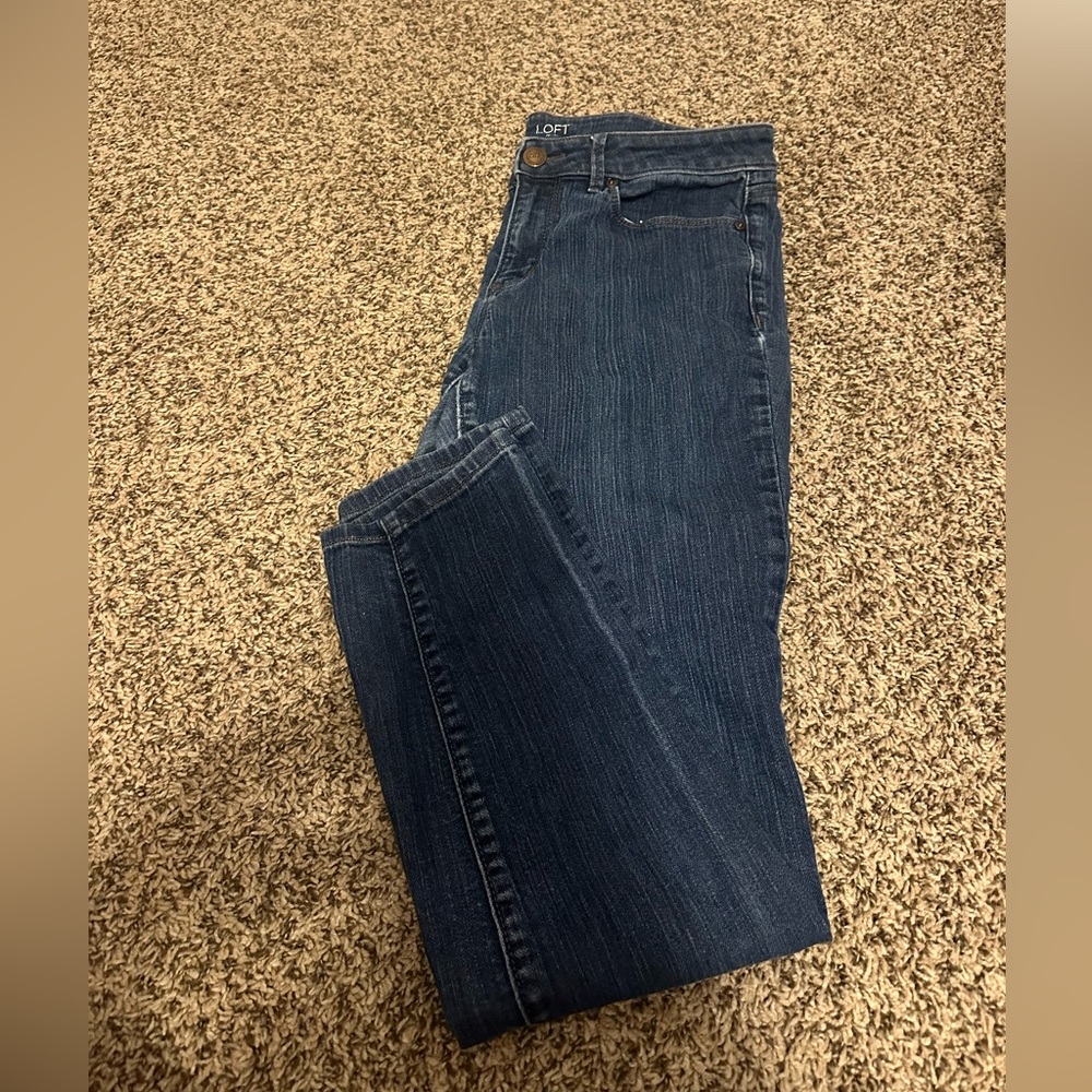 LOFT Women's Dark Blue Skinny Jeans